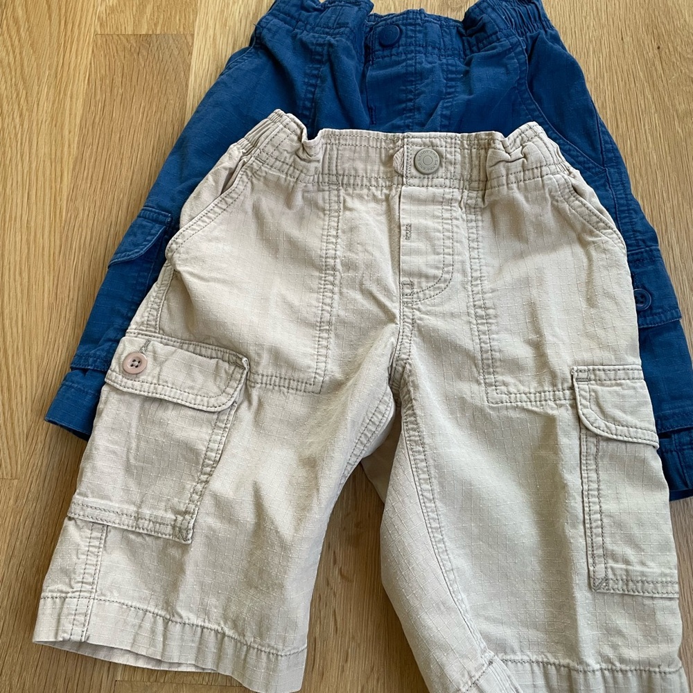 LANDS END Boy Shorts Bundle size 7 slim - blue and tan